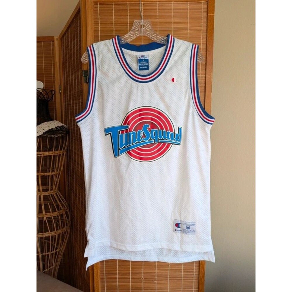 Champion Space Jam Tune Squad Bugs Bunny #1 Basketball Jersey Size M White Mesh